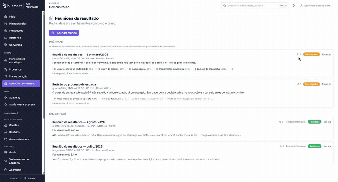 Faça a reunião com a pauta pronta